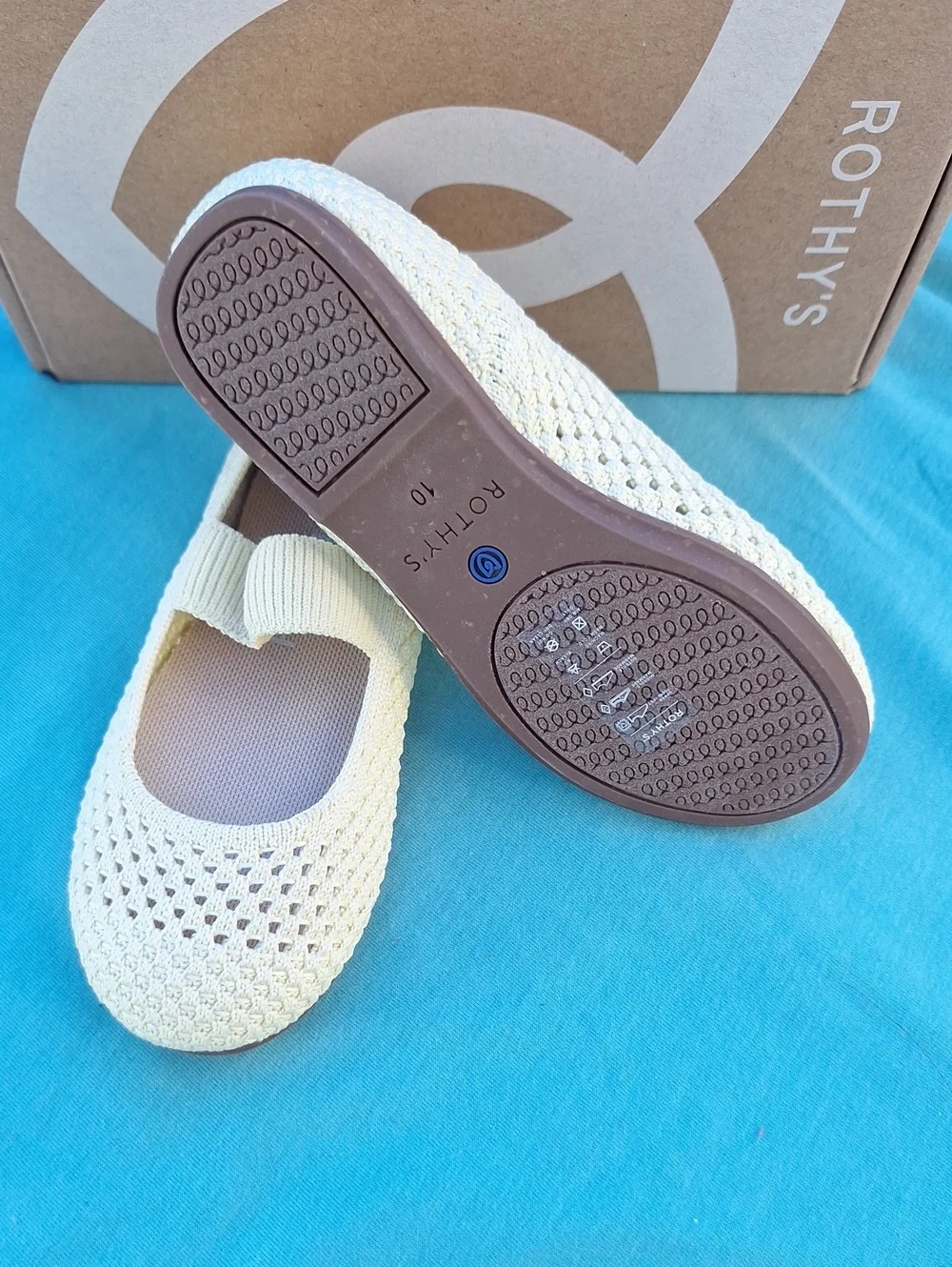 Rothy's The Kids Mary Jane Lemonade  Open -knit